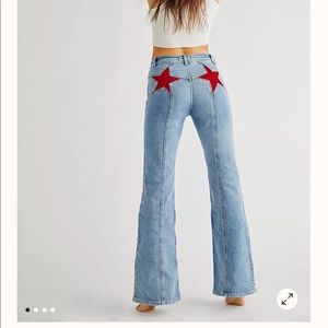 Free people red star jeans never worn